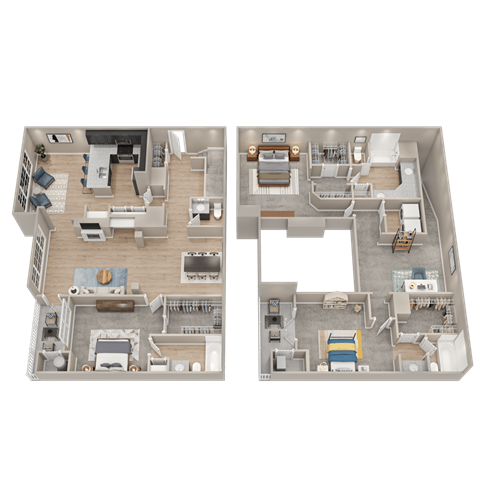 Floor plan for 3 beds, 3.5 baths, 2360 sqft
